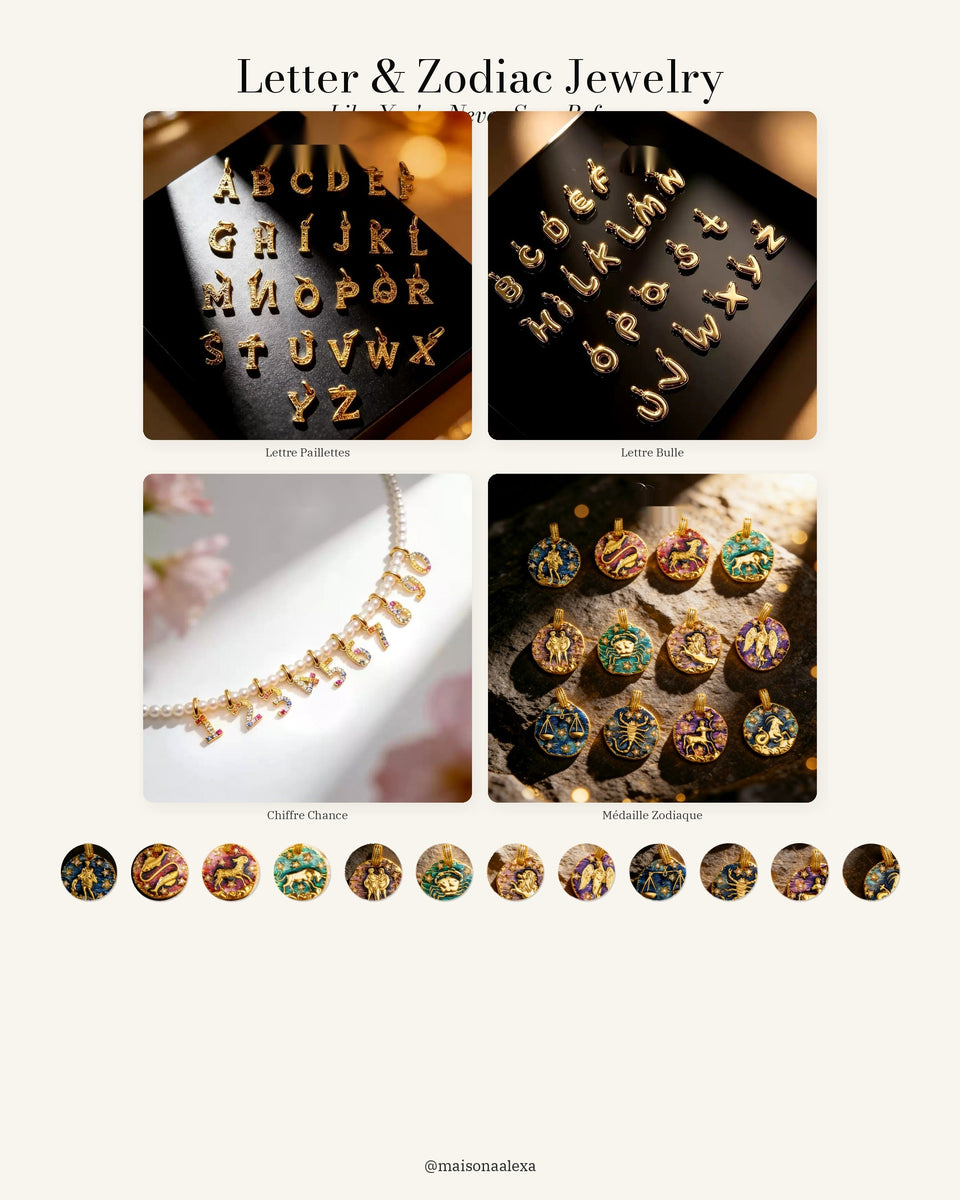 Letter & Zodiac Jewelry — Like You've Never Seen Before · @maisonaalexa