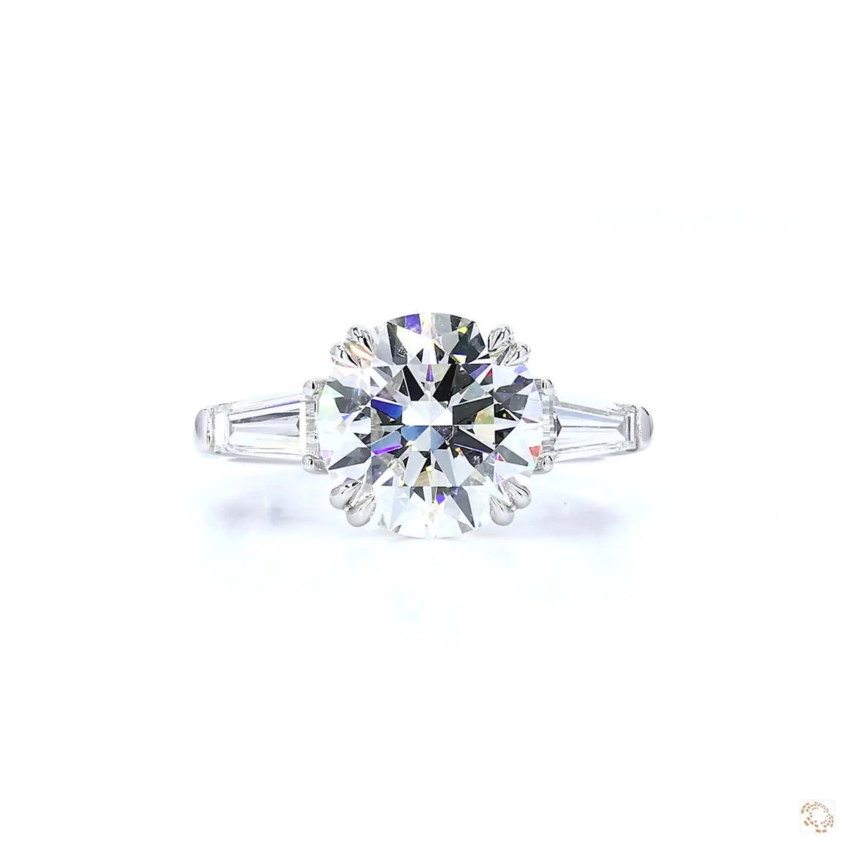 Round & Baguette Shape Diamond Engagement Ring