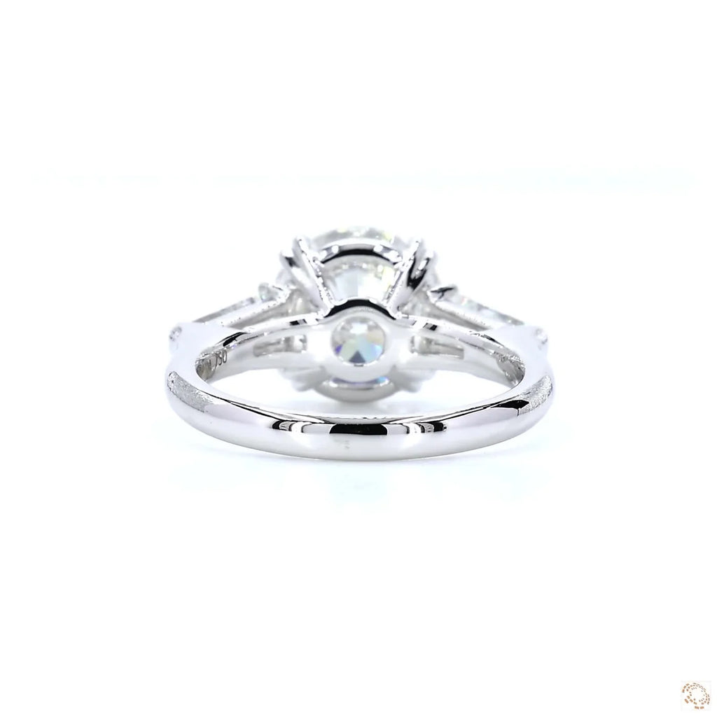 Round & Baguette Shape Diamond Engagement Ring