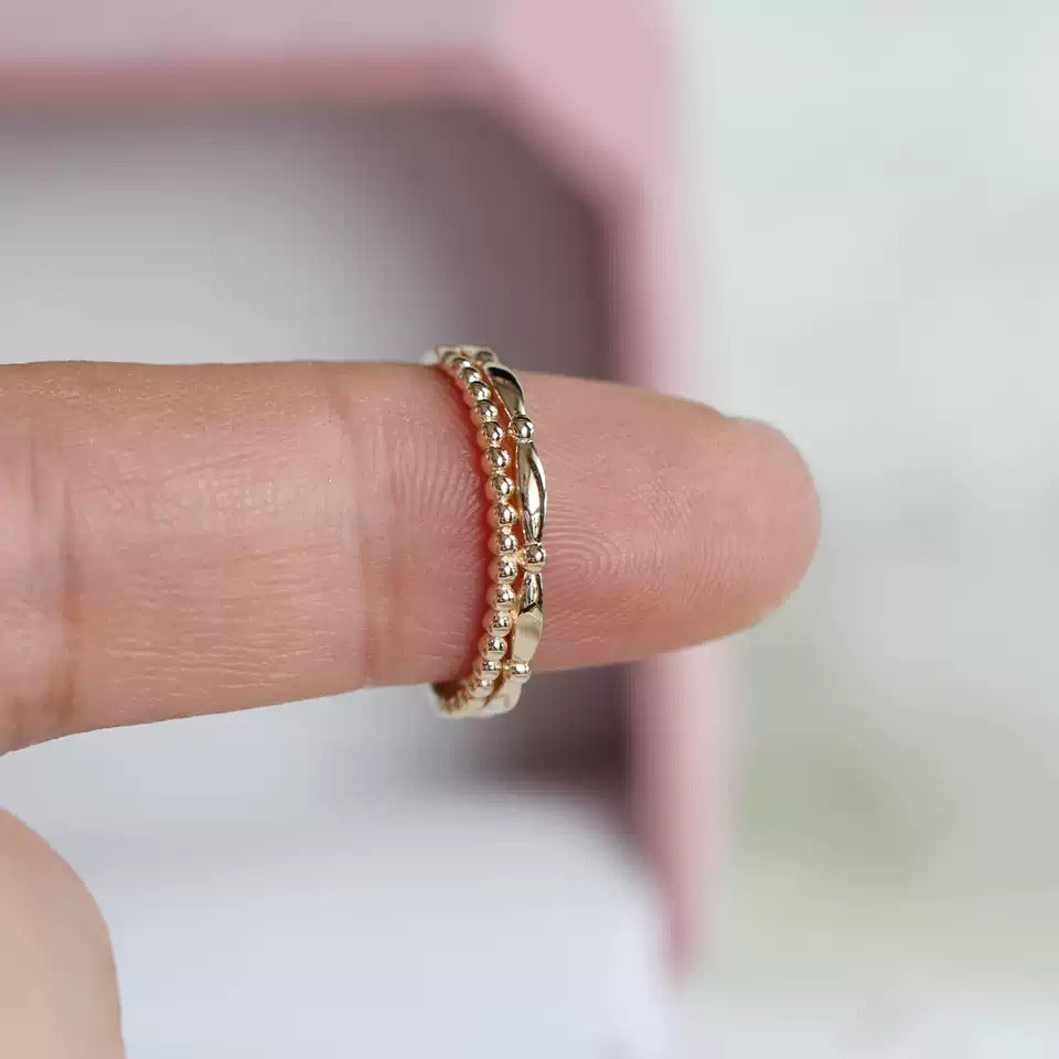 Bague · 14K金双层戒指女