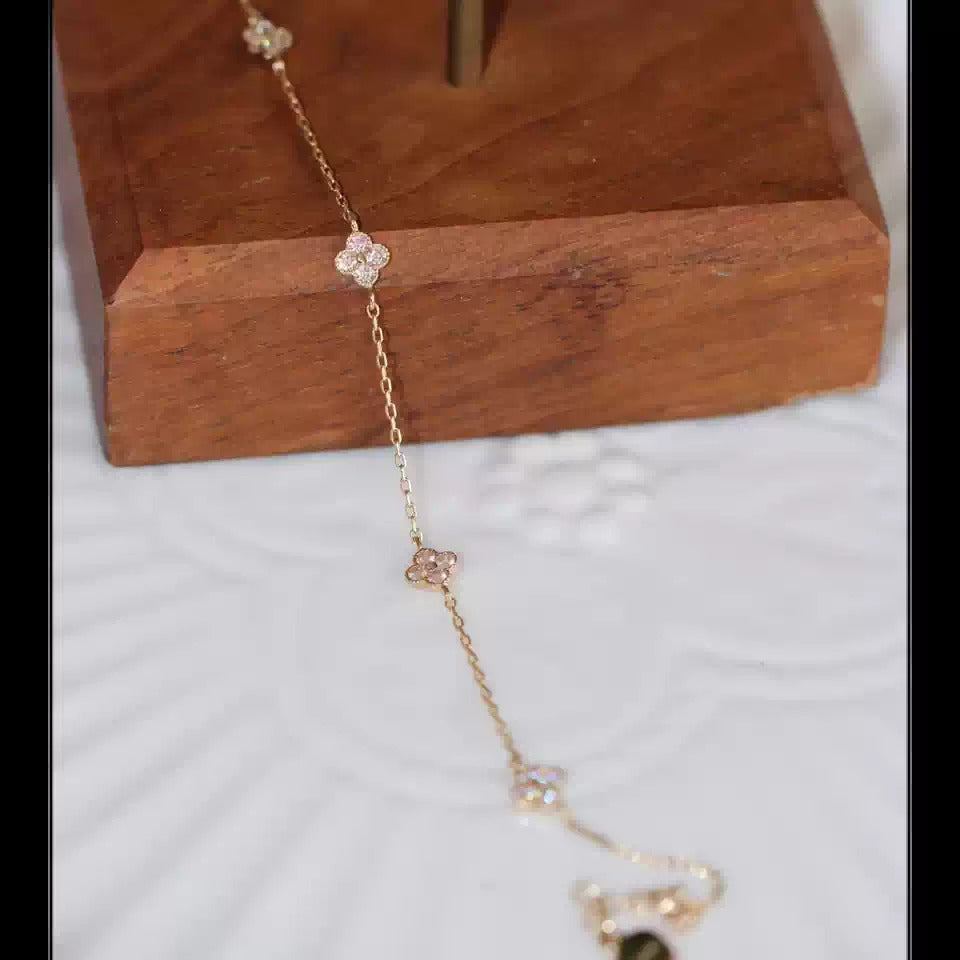Bracelet · 14K金四钻拼花手链