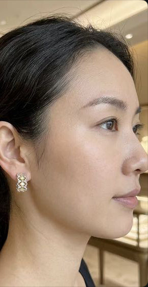 Créole Maille · 镂空格纹耳圈 (MA-WQ1) — provisional on-model crop