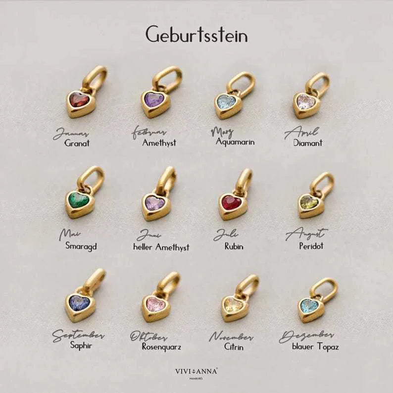 Month Birthstone Charm Set