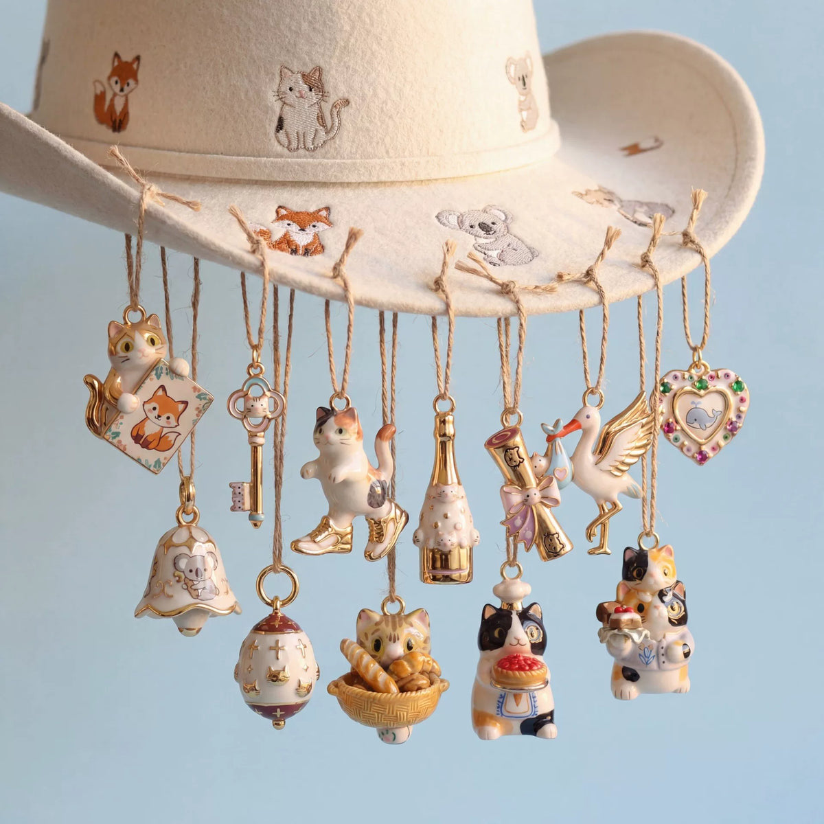 Cat · Dog · Bell Charm Set
