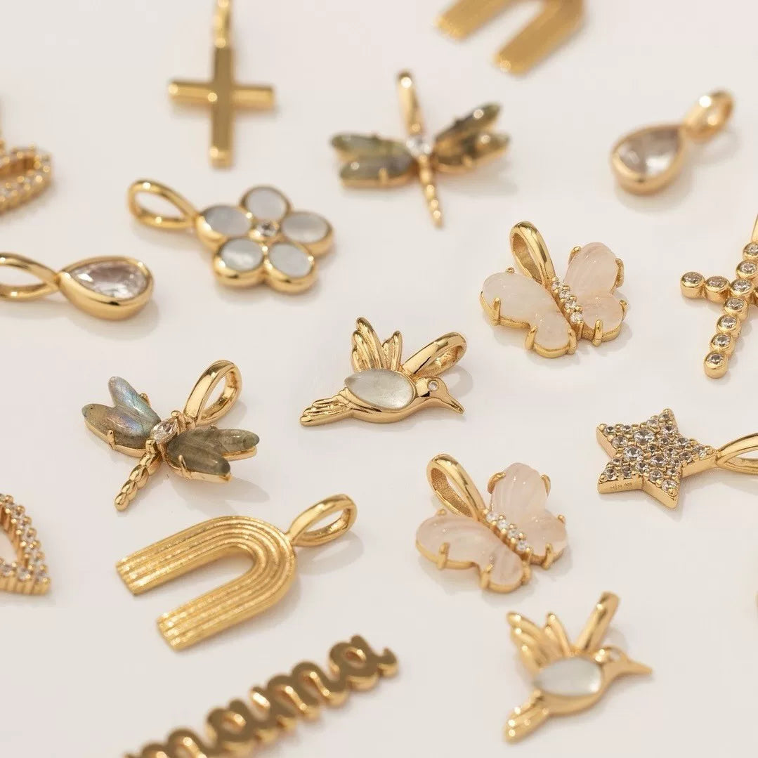 Butterfly · Heart Charm Set