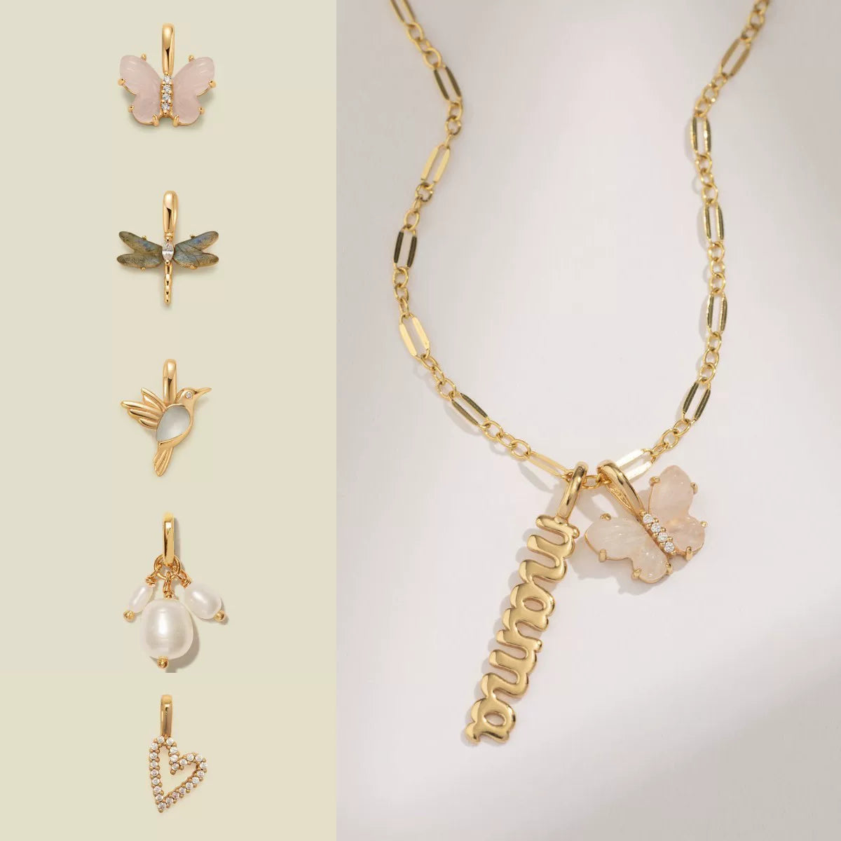 Butterfly · Heart Charm Set · 7956