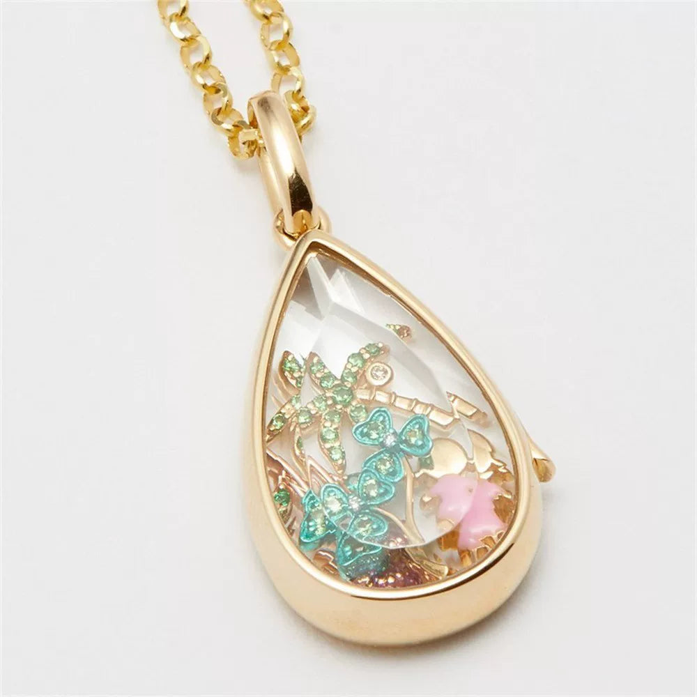 Ocean Heart Teardrop Pendant