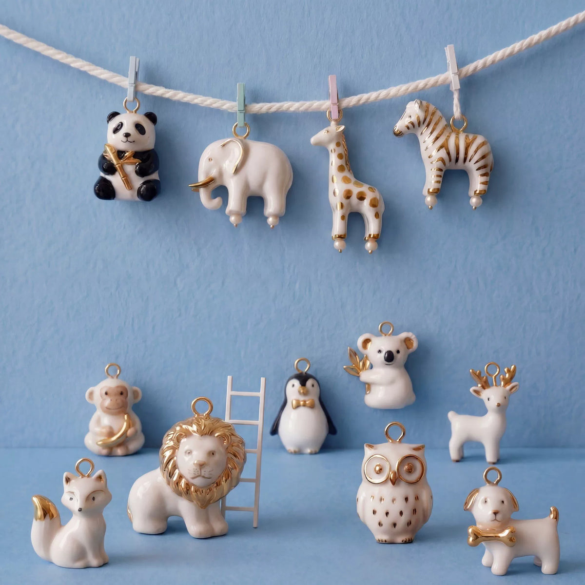 Lion Enamel Charm Set