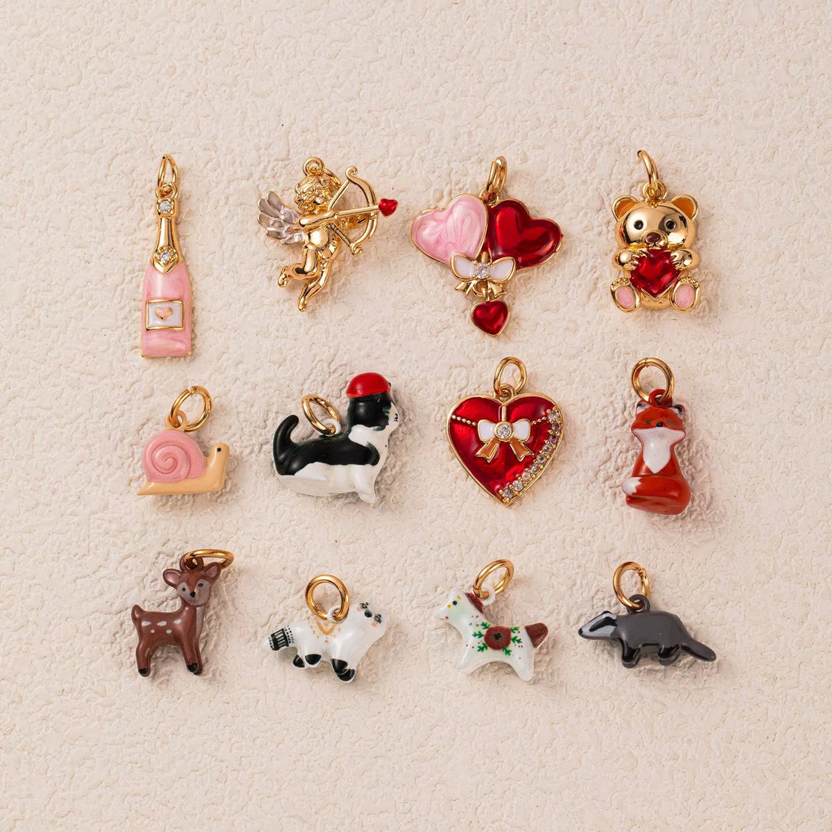 Crab · Floral Charm Set