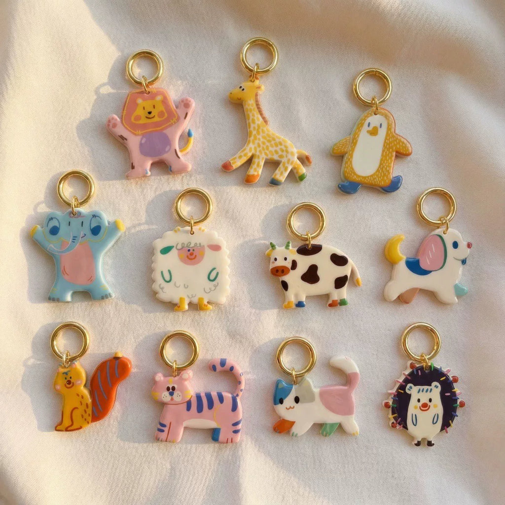 Enamel Animal Charm Duo
