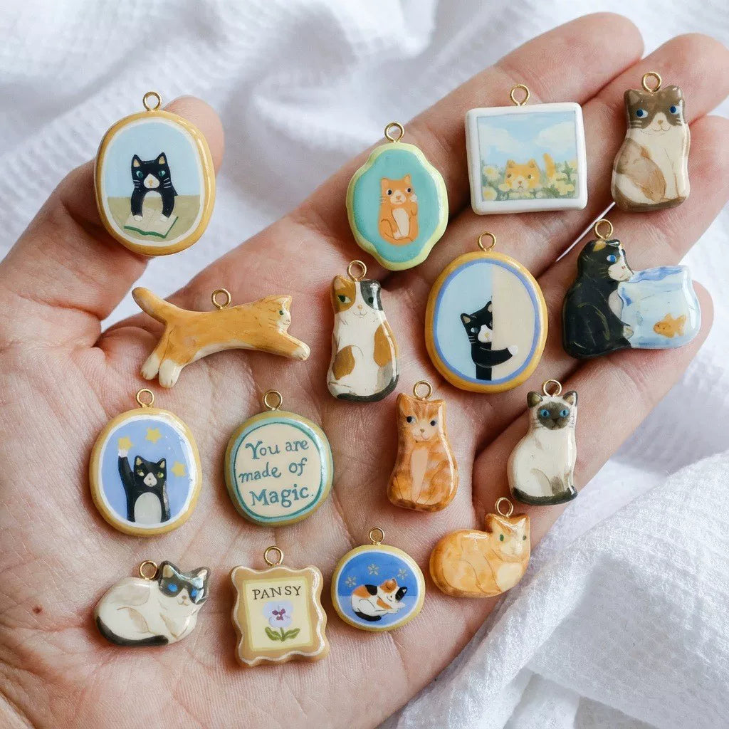 Cat Medallion Charm Set