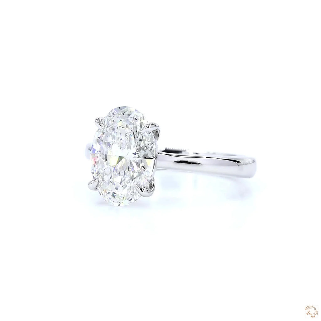 Oval Solitaire Diamond Engagement Ring ( 2.5 ct )