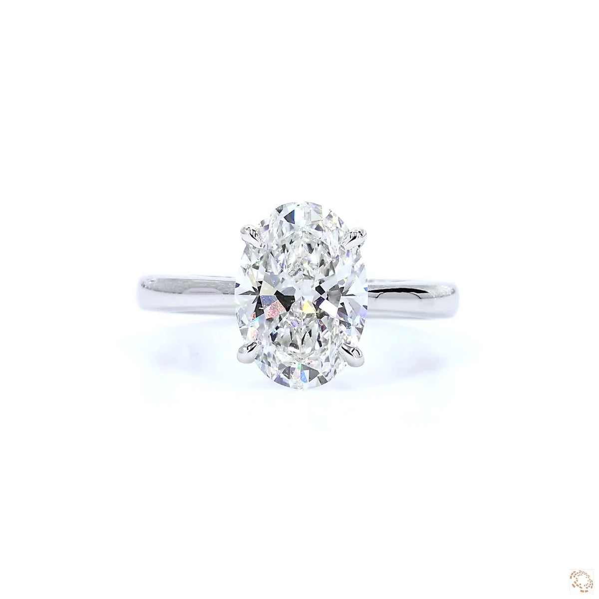 Oval Solitaire Diamond Engagement Ring ( 2.5 ct )
