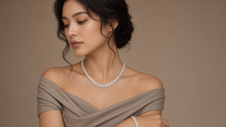 Émerive emerald-cut tennis necklace · Maison Alexa