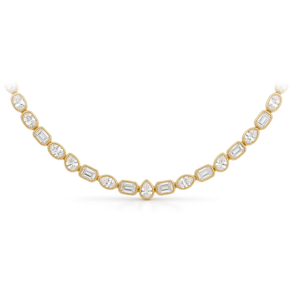 Coupefil Mixed-Bezel Tennis Necklace · 切缕包镶网球项链