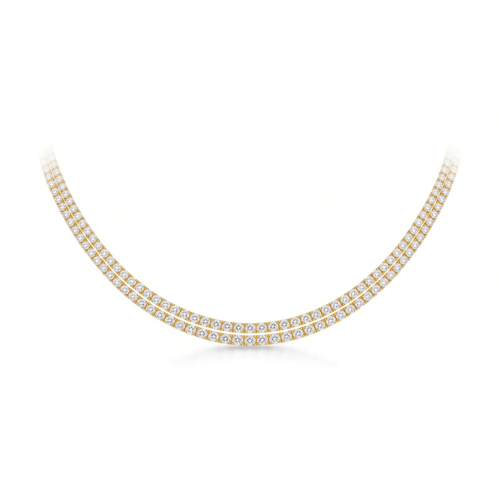 Deuxfil Dual Tennis Necklace · 双缕网球项链