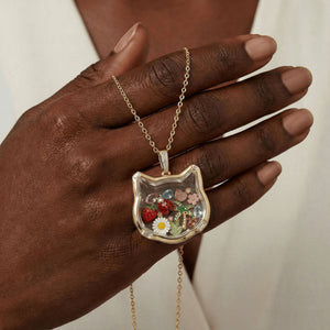 Fox Glass Locket Charm — second hand scale angle of filled fox