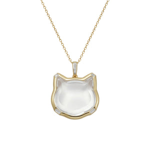 Fox Glass Locket Charm — empty fox glass pendant on chain