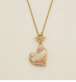 Heart Open Locket Charm — heart MOM close-up