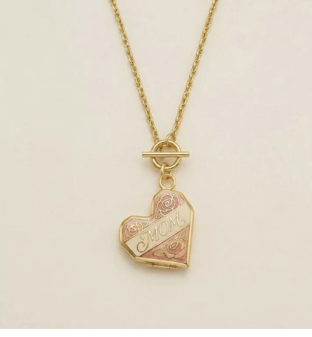 Heart Open Locket Charm — heart MOM close-up