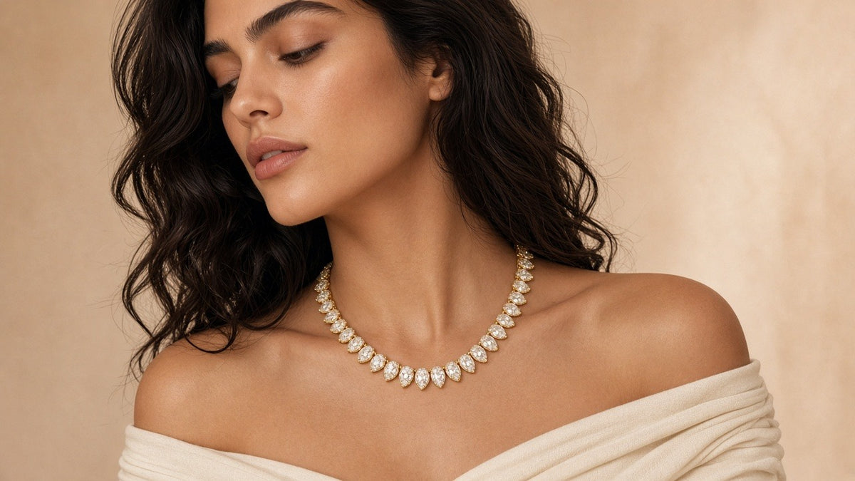 Gouttefil Pear Tennis Necklace · 滴缕网球项链