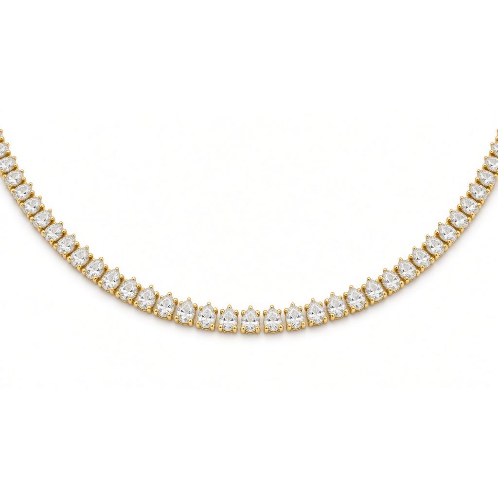 Gouttefil Pear Tennis Necklace · 滴缕网球项链