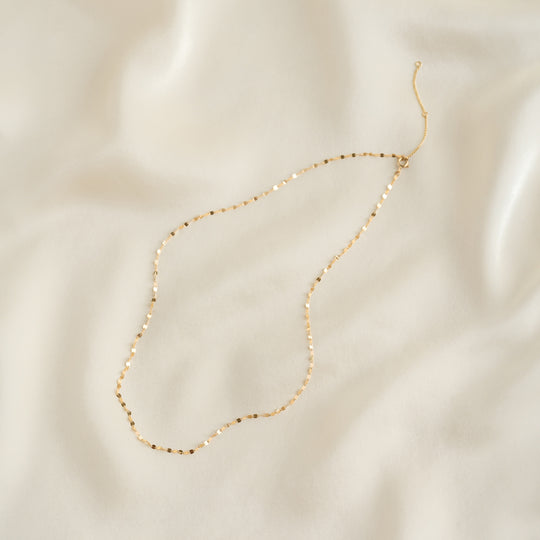 4k Gold Petal Chain Necklace - Fleur