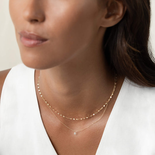 Lab Grown Diamond Necklace 14k Gold - Caterina