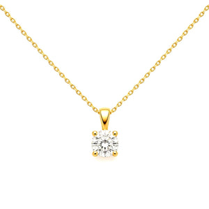Anpaix Solitaire Necklace — enhanced yellow gold lab-grown sparkle Maison Alexa
