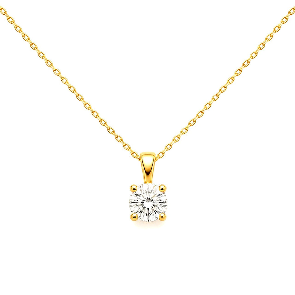 Anpaix Solitaire Necklace — enhanced yellow gold lab-grown sparkle Maison Alexa