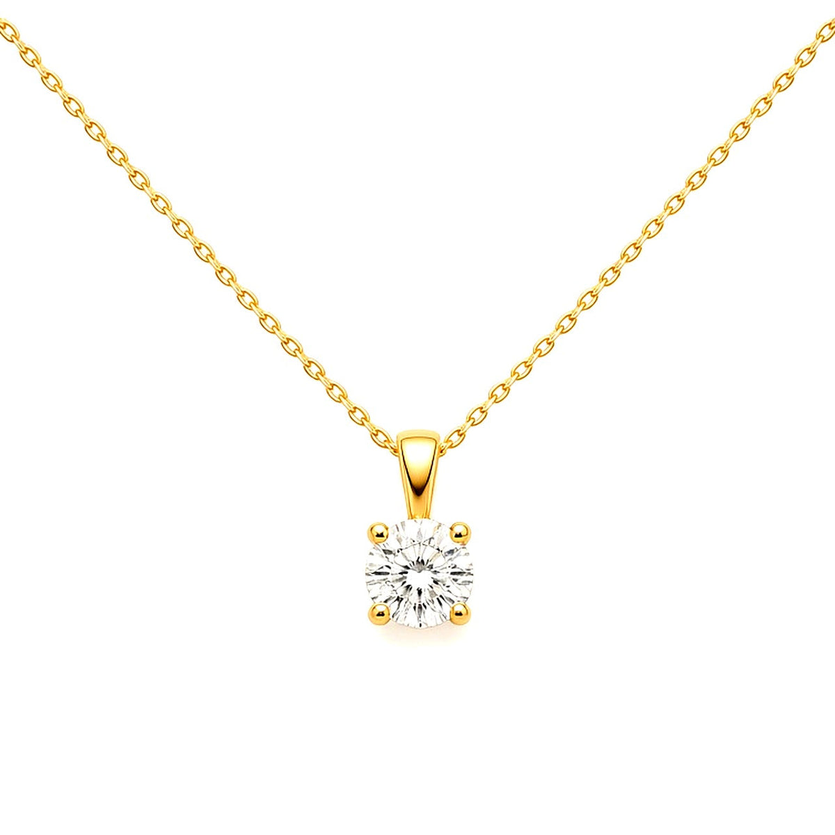 Anpaix Solitaire Necklace — enhanced yellow gold lab-grown sparkle Maison Alexa