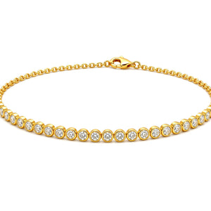Jinfil Half-Tennis Bracelet — enhanced yellow gold lab-grown sparkle Maison Alexa