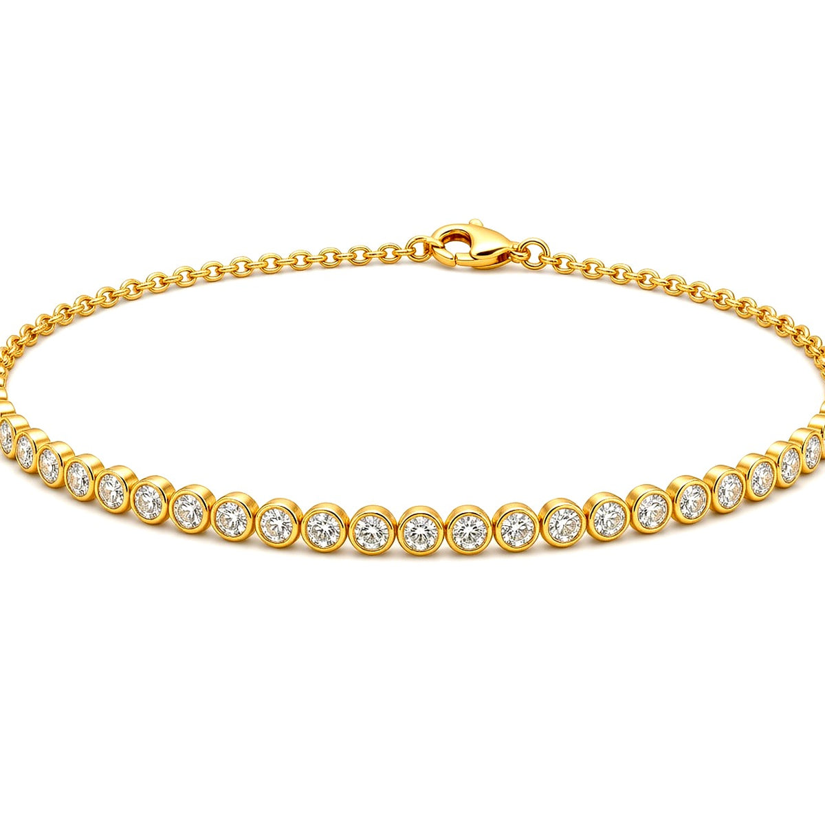 Jinfil Half-Tennis Bracelet — enhanced yellow gold lab-grown sparkle Maison Alexa