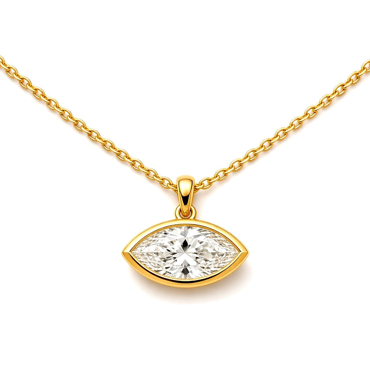 Marqclos East-West Pendant — enhanced yellow gold lab-grown sparkle Maison Alexa