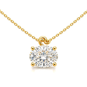 Mingclair Oval Solitaire Necklace — enhanced yellow gold lab-grown sparkle Maison Alexa