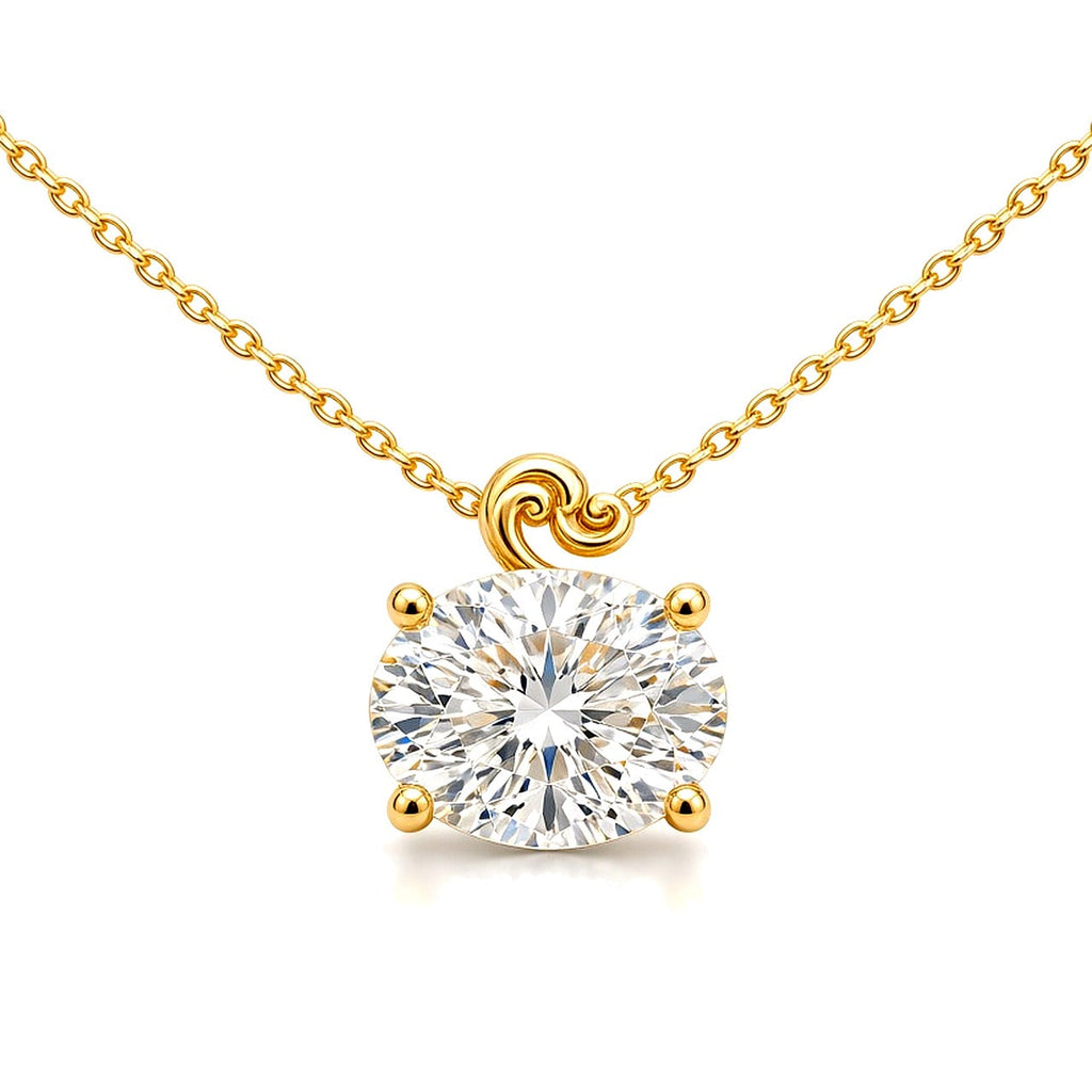 Mingclair Oval Solitaire Necklace — enhanced yellow gold lab-grown sparkle Maison Alexa