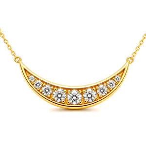 Yuelune Graduated Crescent Necklace — enhanced yellow gold lab-grown sparkle Maison Alexa