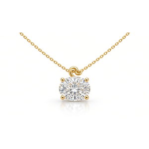Mingclair Oval Solitaire Necklace catalog flat — original cutout