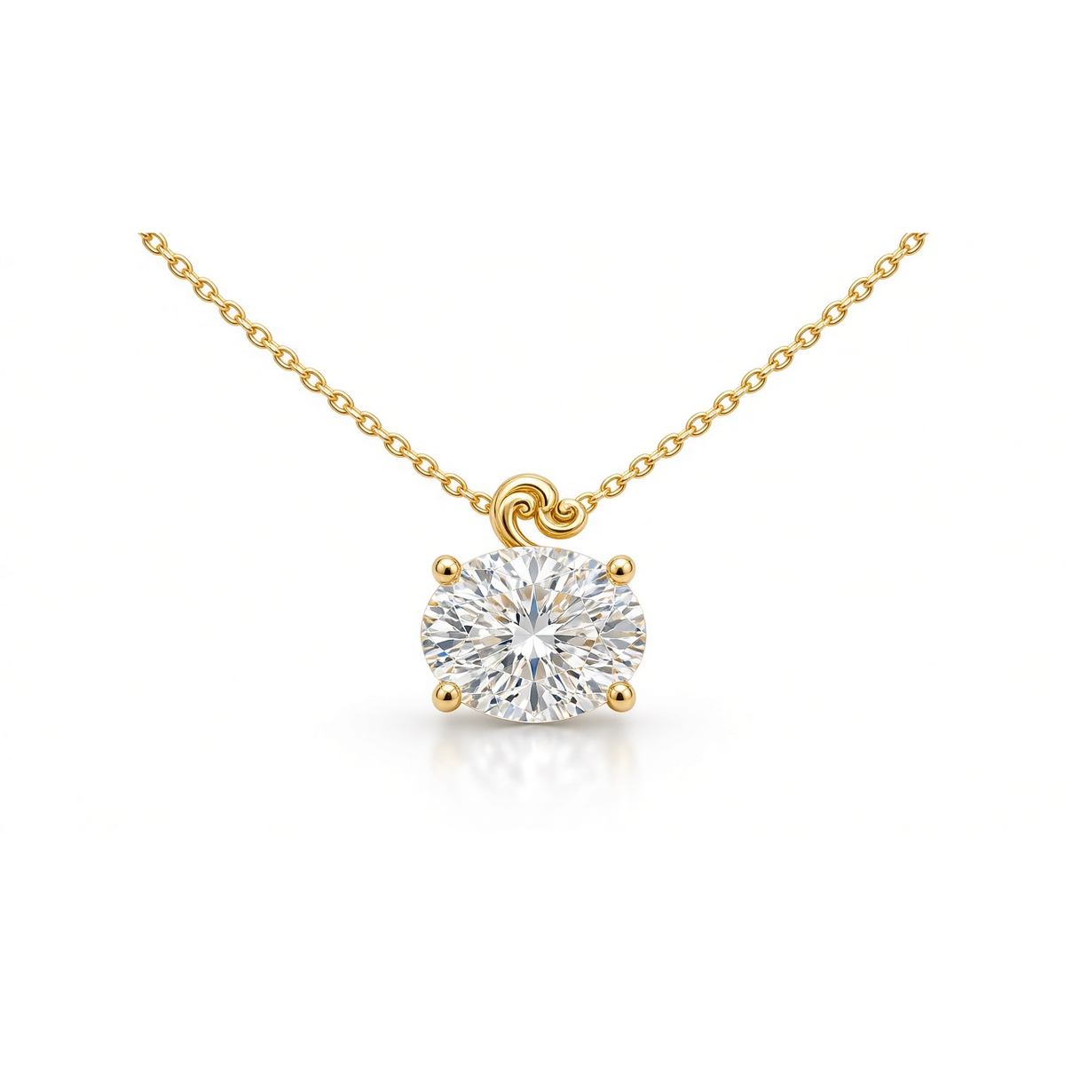 Mingclair Oval Solitaire Necklace catalog flat — original cutout