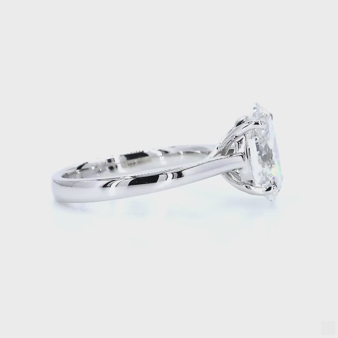 Oval Solitaire Diamond Engagement Ring ( 2.5 ct )