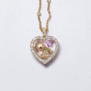 Fox Glass Locket Charm — SKU baguette heart glass filled