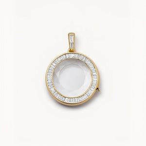 Fox Glass Locket Charm — SKU empty round baguette glass locket