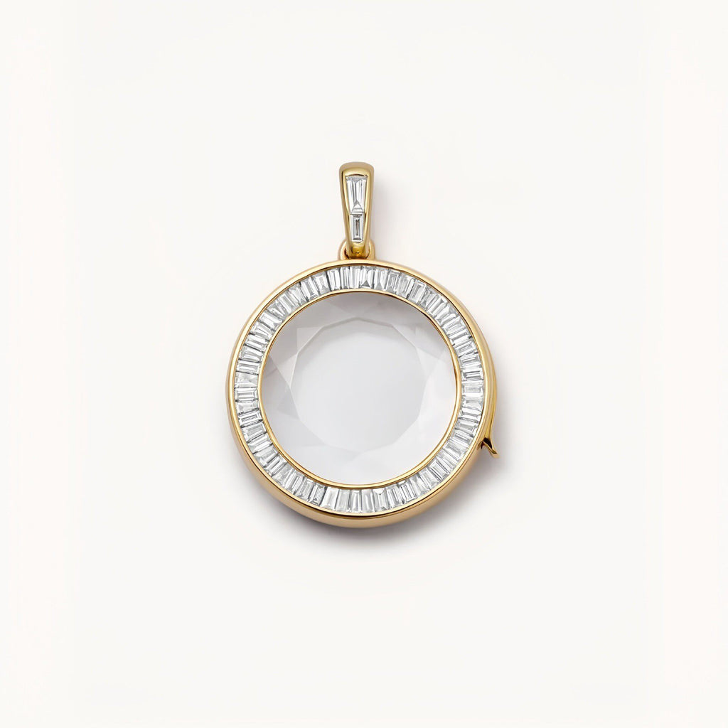 Fox Glass Locket Charm — SKU empty round baguette glass locket