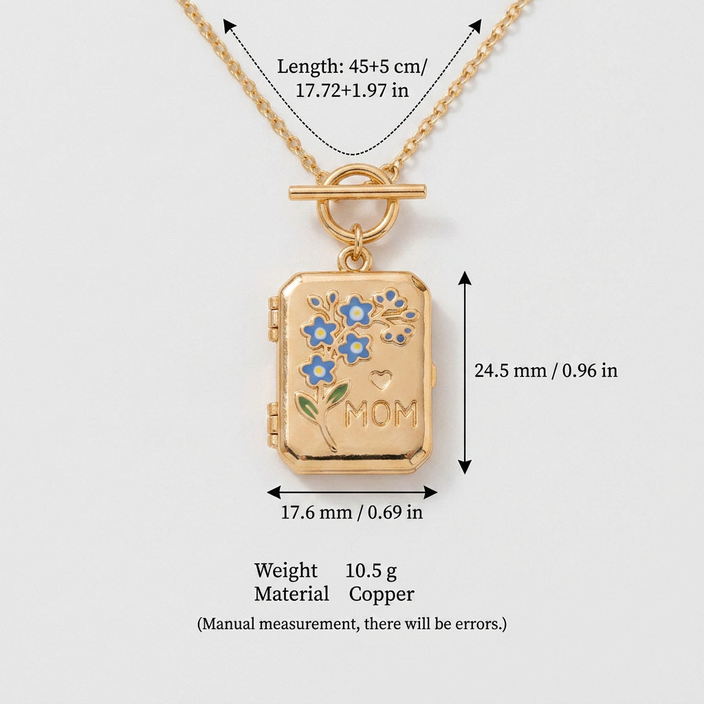 Heart Open Locket Charm — square MOM size guide