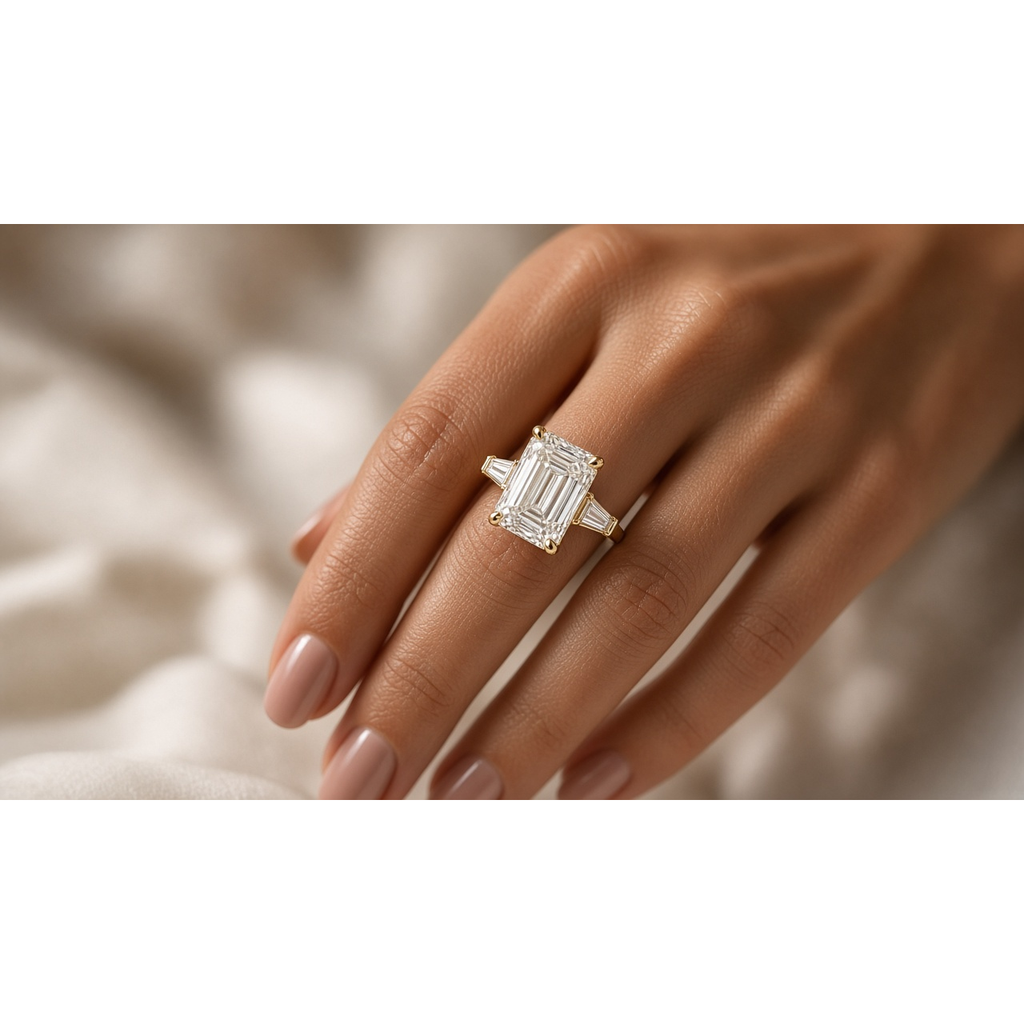 Tablière Emerald-Cut Cocktail Ring · 台华钻戒